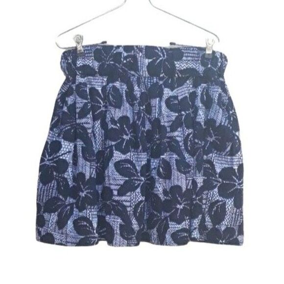 Twentyone Skirt Retro Mini Balloon Bubble Pockets Black White Flower Print Sz L - Picture 1 of 8